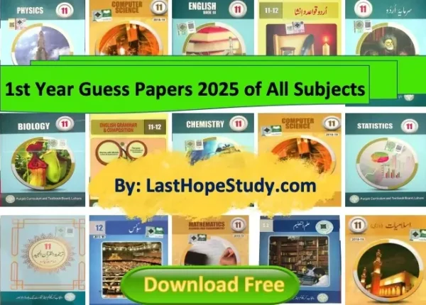 1st Year Guess Papers 2025